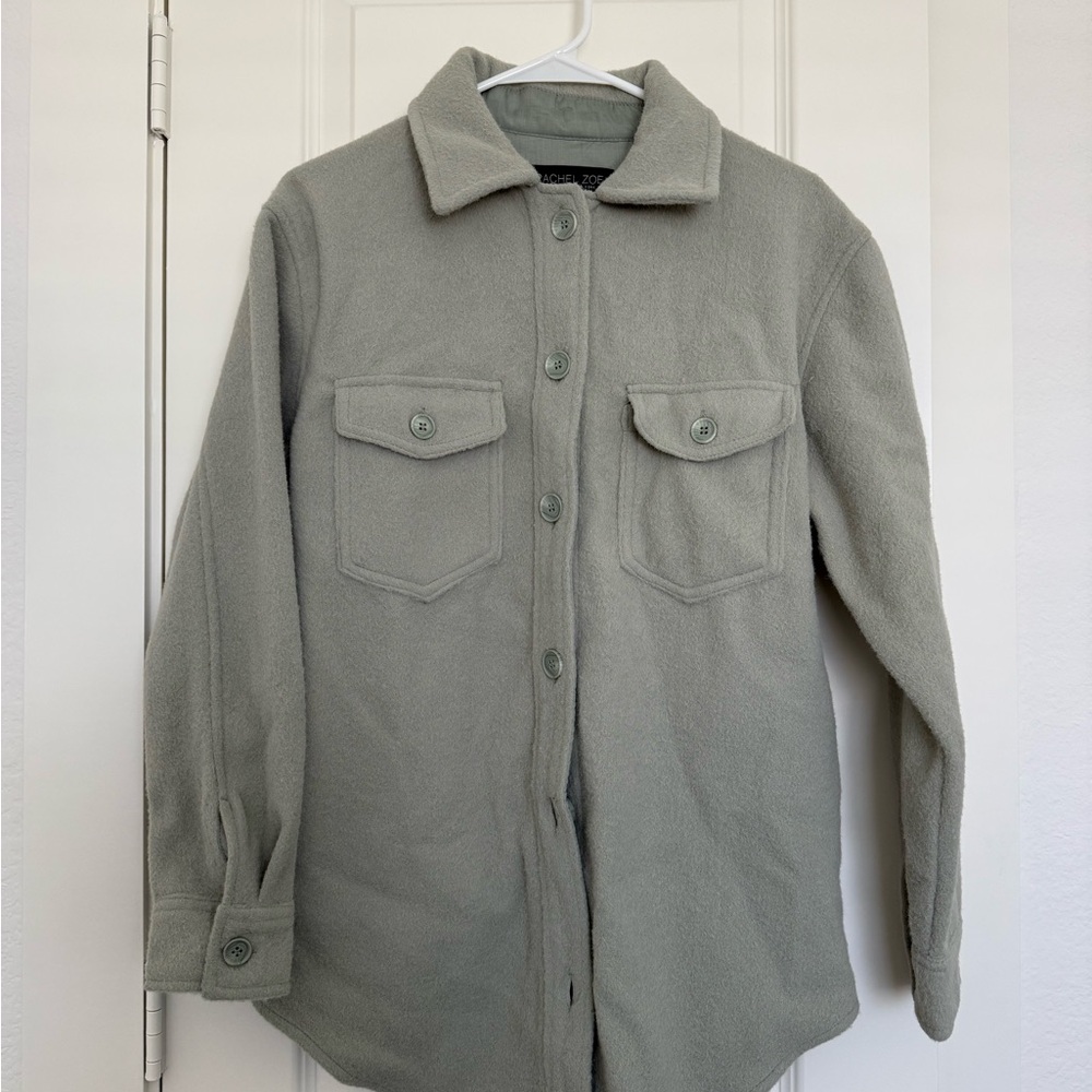 Rachel Zoe Light Gray Button-Up Jacket